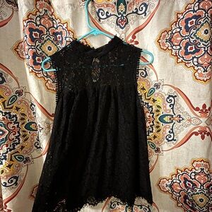 Elegant Black Lace Sleeveless Top